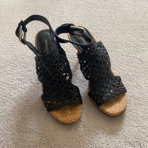 Black high heel sandals